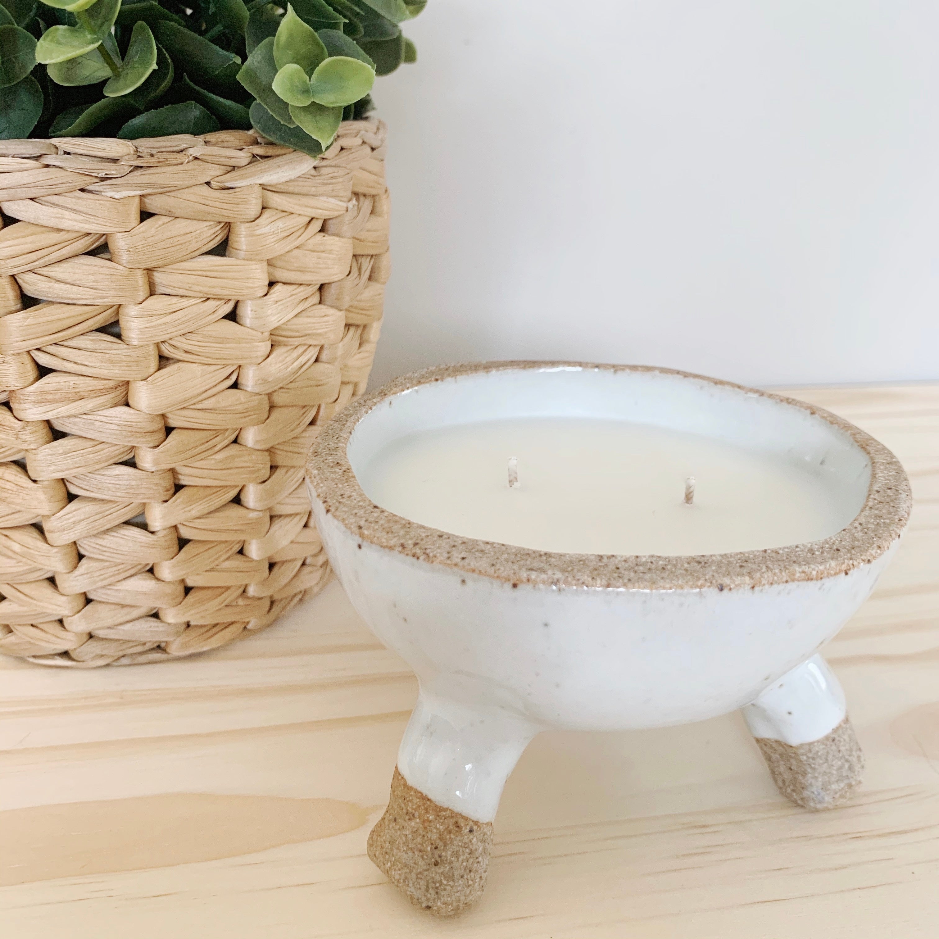 Double Wick Ceramic Candle